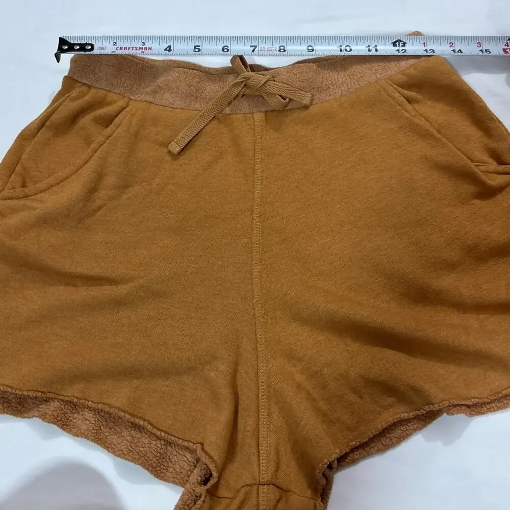 Free People Intimately Womens Small Kelly Washed Shorts Tan Brown Comfy Lounge